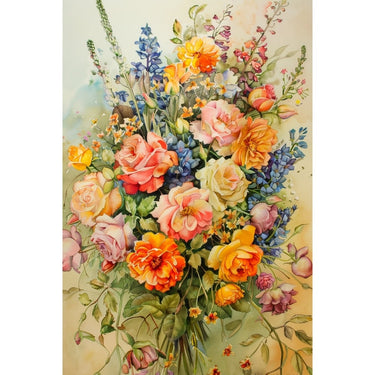 Wood Flower Canvas Painting